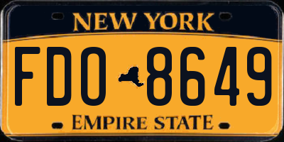NY license plate FDO8649