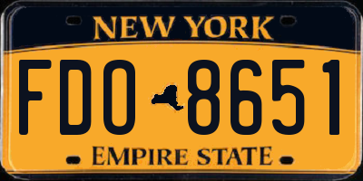 NY license plate FDO8651