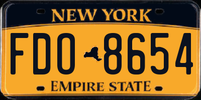 NY license plate FDO8654