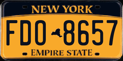 NY license plate FDO8657