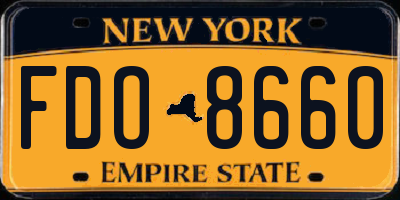 NY license plate FDO8660