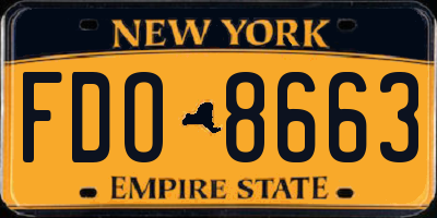 NY license plate FDO8663