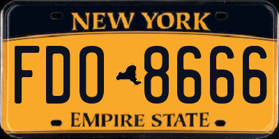 NY license plate FDO8666
