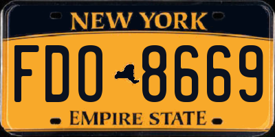 NY license plate FDO8669