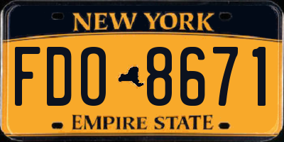 NY license plate FDO8671