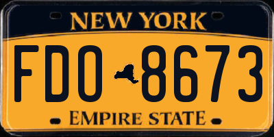NY license plate FDO8673