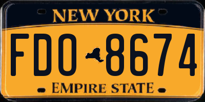 NY license plate FDO8674