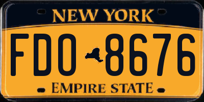 NY license plate FDO8676
