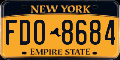 NY license plate FDO8684
