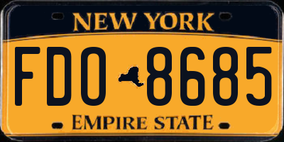 NY license plate FDO8685