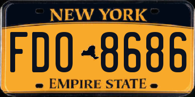 NY license plate FDO8686