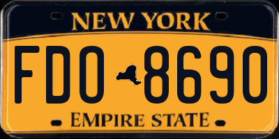 NY license plate FDO8690