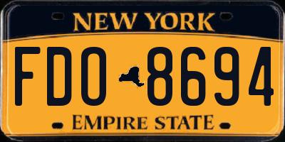 NY license plate FDO8694