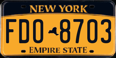 NY license plate FDO8703
