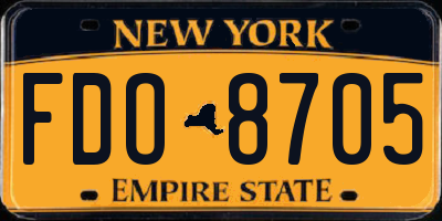 NY license plate FDO8705