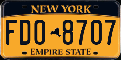 NY license plate FDO8707