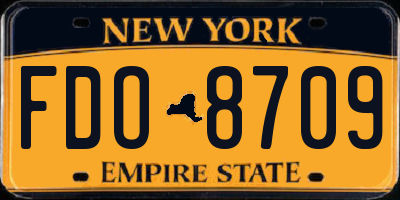 NY license plate FDO8709