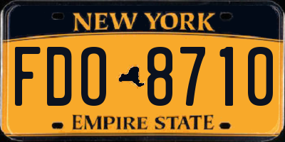 NY license plate FDO8710