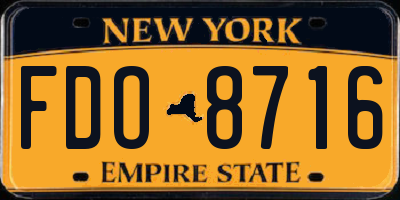NY license plate FDO8716