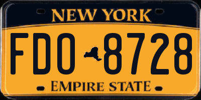 NY license plate FDO8728