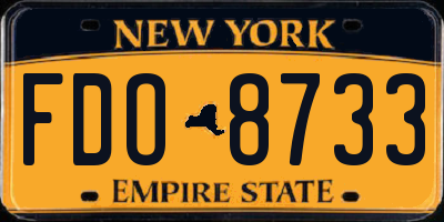 NY license plate FDO8733