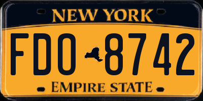 NY license plate FDO8742