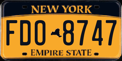 NY license plate FDO8747