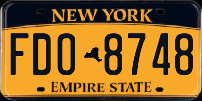 NY license plate FDO8748
