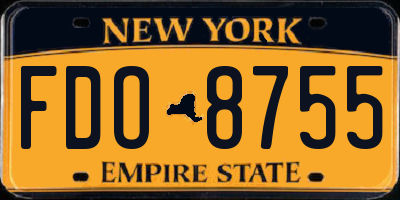 NY license plate FDO8755