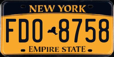 NY license plate FDO8758