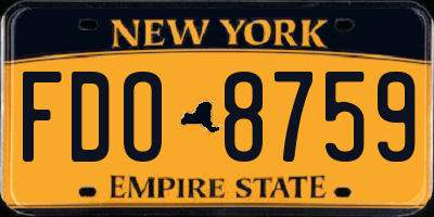 NY license plate FDO8759