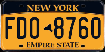 NY license plate FDO8760