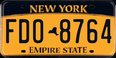 NY license plate FDO8764
