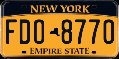NY license plate FDO8770