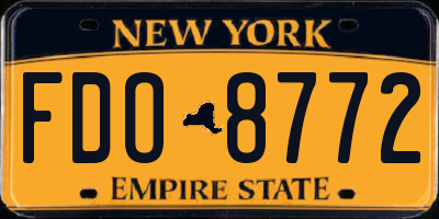 NY license plate FDO8772