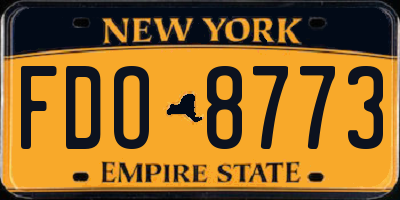 NY license plate FDO8773