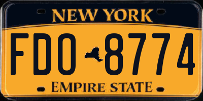 NY license plate FDO8774