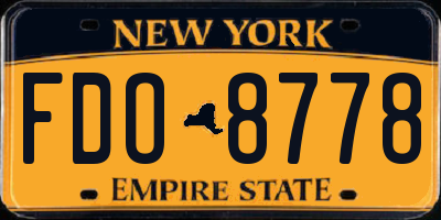 NY license plate FDO8778