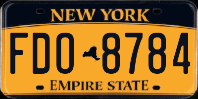 NY license plate FDO8784