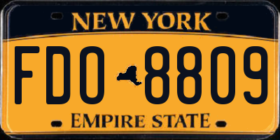 NY license plate FDO8809