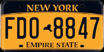 NY license plate FDO8847