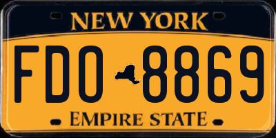 NY license plate FDO8869