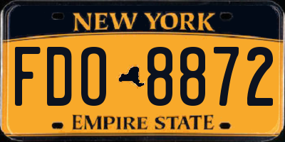 NY license plate FDO8872