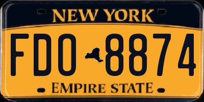 NY license plate FDO8874