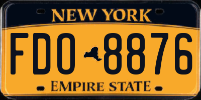 NY license plate FDO8876