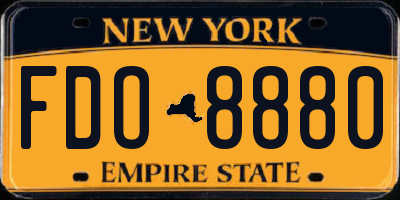 NY license plate FDO8880