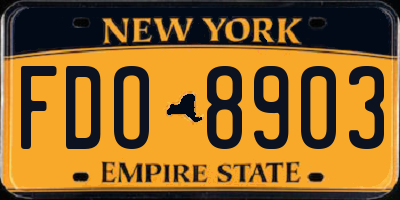 NY license plate FDO8903