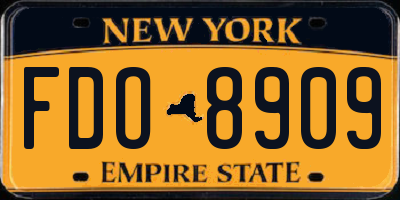 NY license plate FDO8909