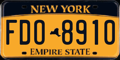 NY license plate FDO8910