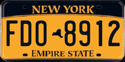 NY license plate FDO8912